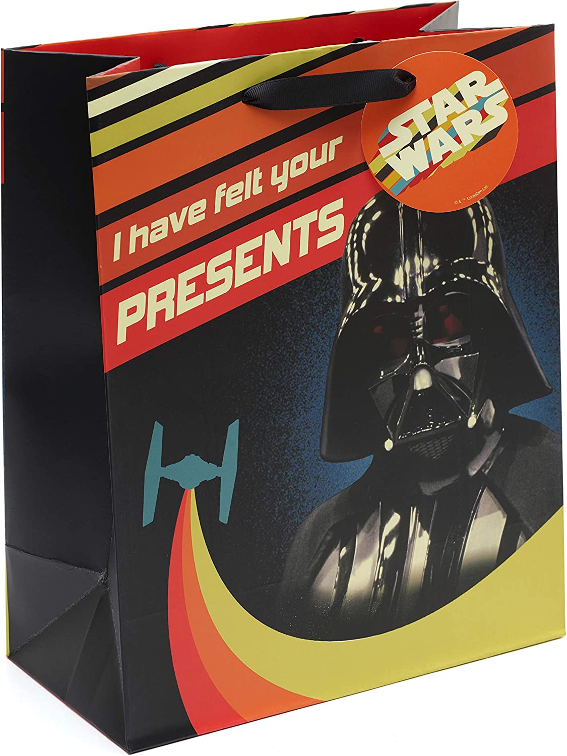 Large Disney Star Wars Gift Bag with Darth Vader Wrap for Boys Men