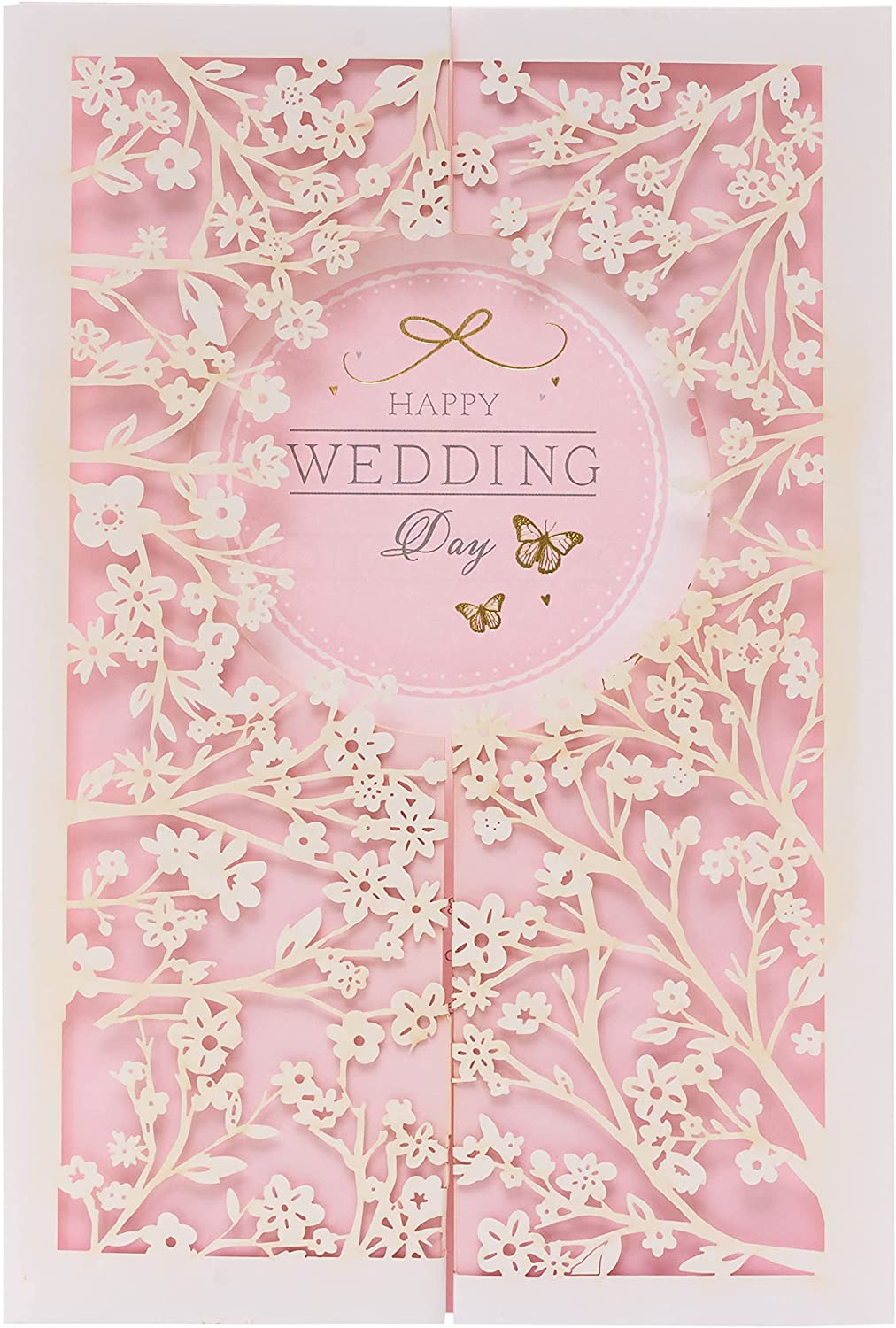 Cut Out Floral Design Wedding Card