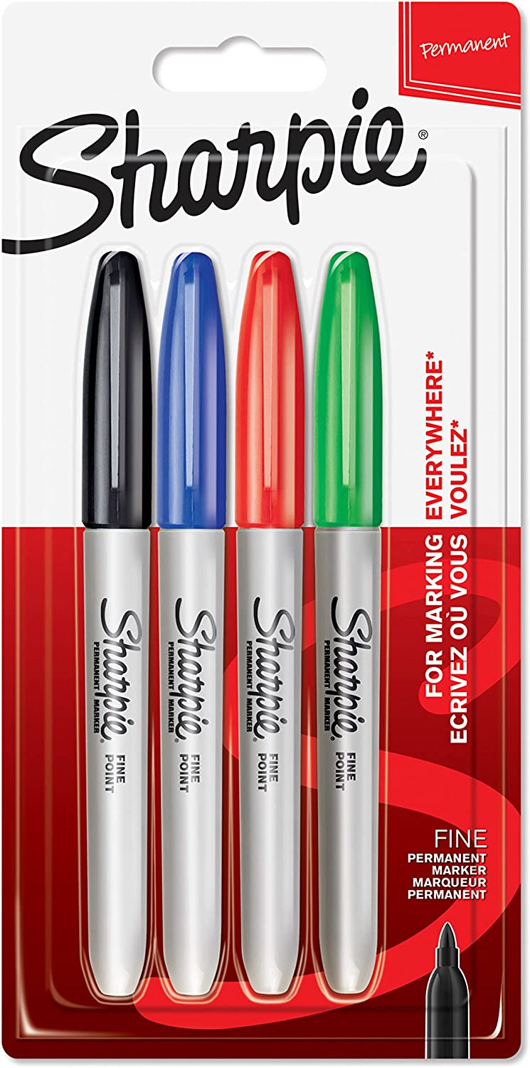 Sharpie Fine Point Permanent Markers Assorted Color (Pack of 4)