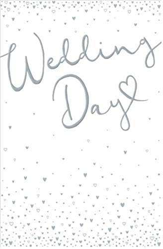 Wedding Day Congratulations Card Silver Holographic Hearts Foil & Embossed Finish