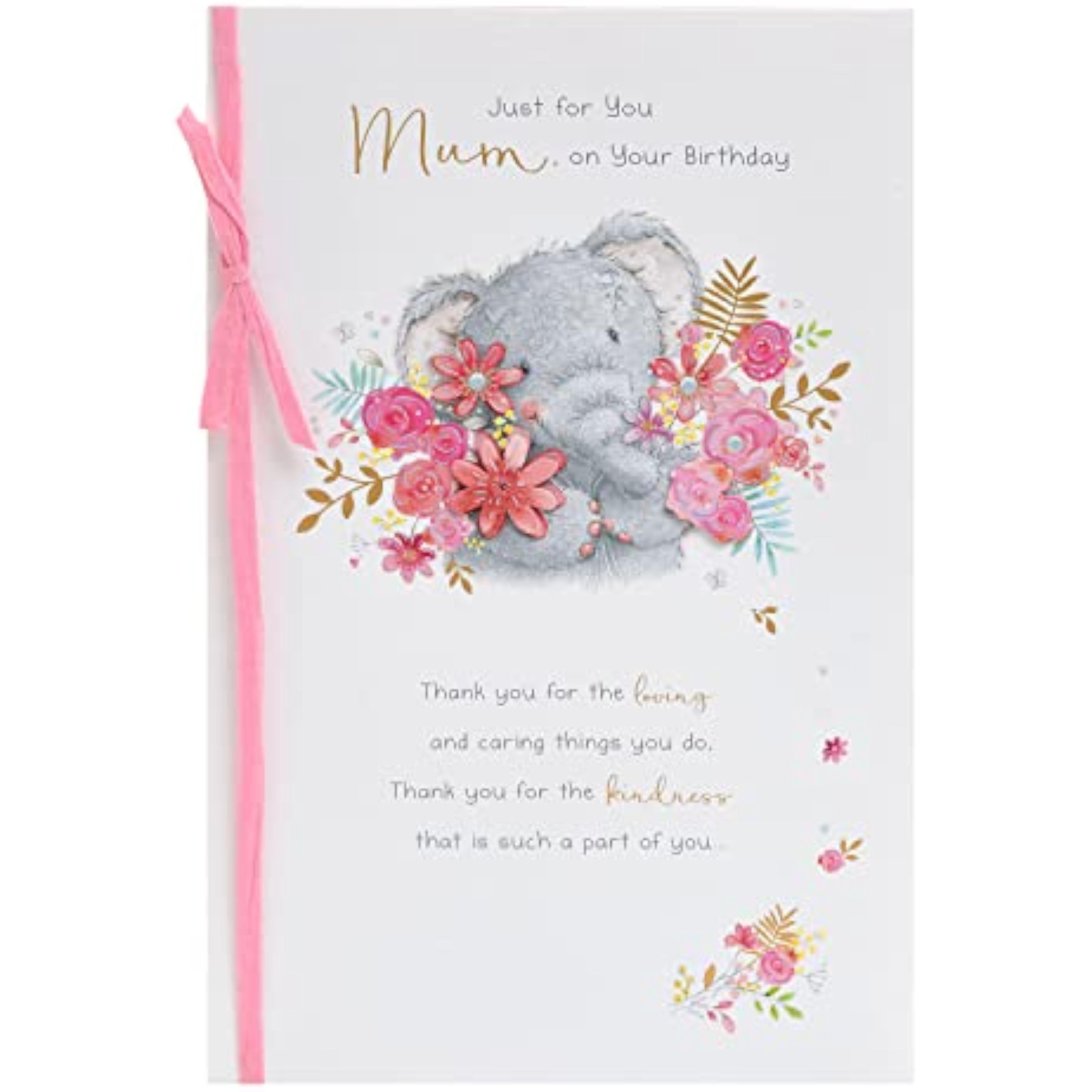 UK Greetings Mum Birthday Card With Envelope - Cute Elephant Design