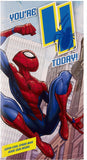 Marvel Spiderman Age 4 Birthday Card With Badge