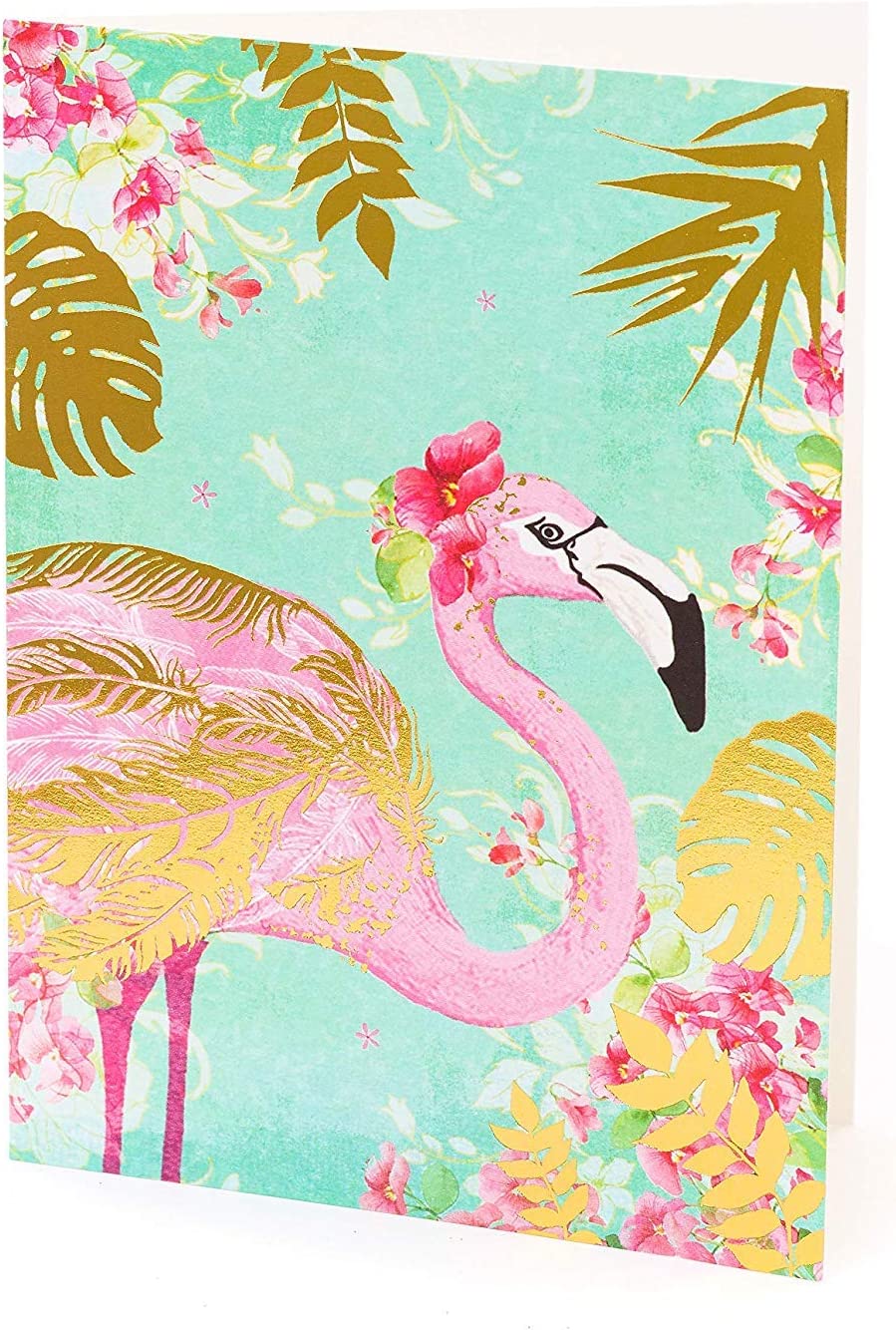 Flamingo Design Blank Open Greeting 10 Cards