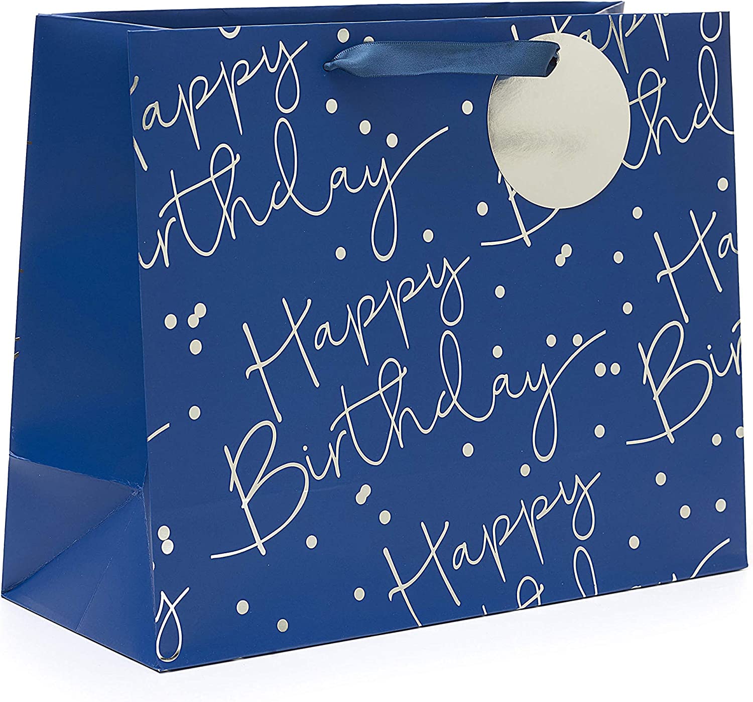 Blue and Silver Foil Large Gift Bag