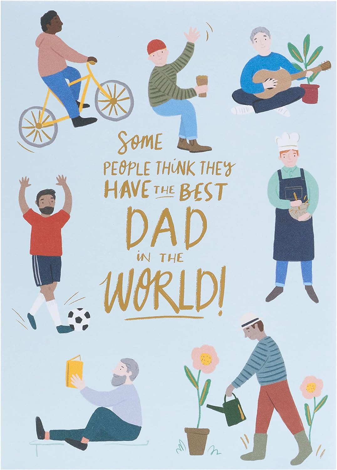 Father's Day Card For Dad With Envelope - Sweet Dad Cartoon Design