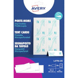 Avery L4796-20 Printable Place/Tent Cards, 1 Card Per A4 Sheet, White