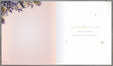 Midnight Wreath Beautiful Wife Embellished & Gold Foiled Christmas Card