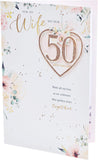 50th Wedding Day Anniversary Card for Wife