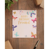 Braille Birthday Card With Envelope - Cute Design With Colourful Patterened Butterflies