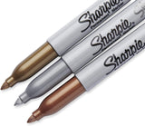 Sharpie Fine Tip Assorted Metallic Colours Permanent 3 Markers (Pack of 2)