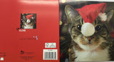 3D Holographic Cat In Xmas Hat Christmas Card