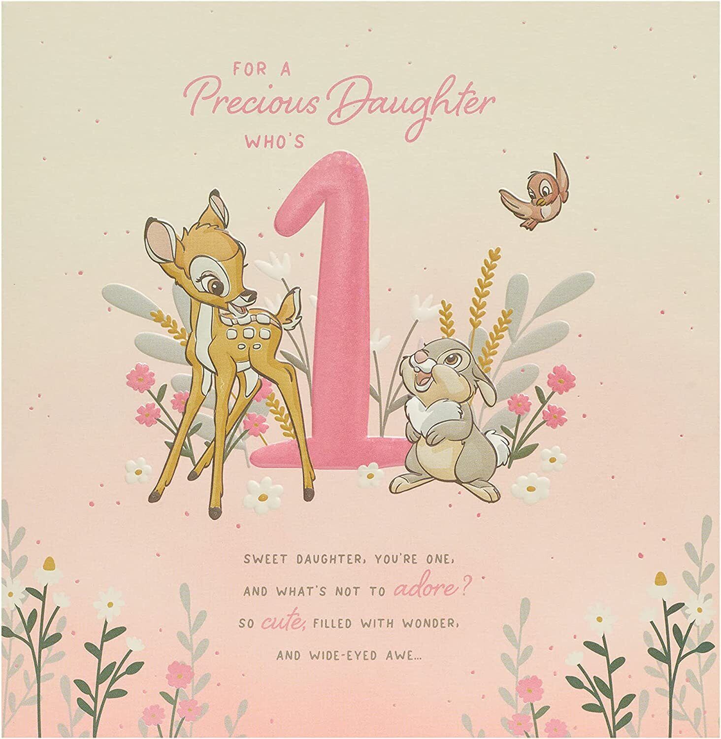 Disney Bambi Daughter 1st Birthday Card 