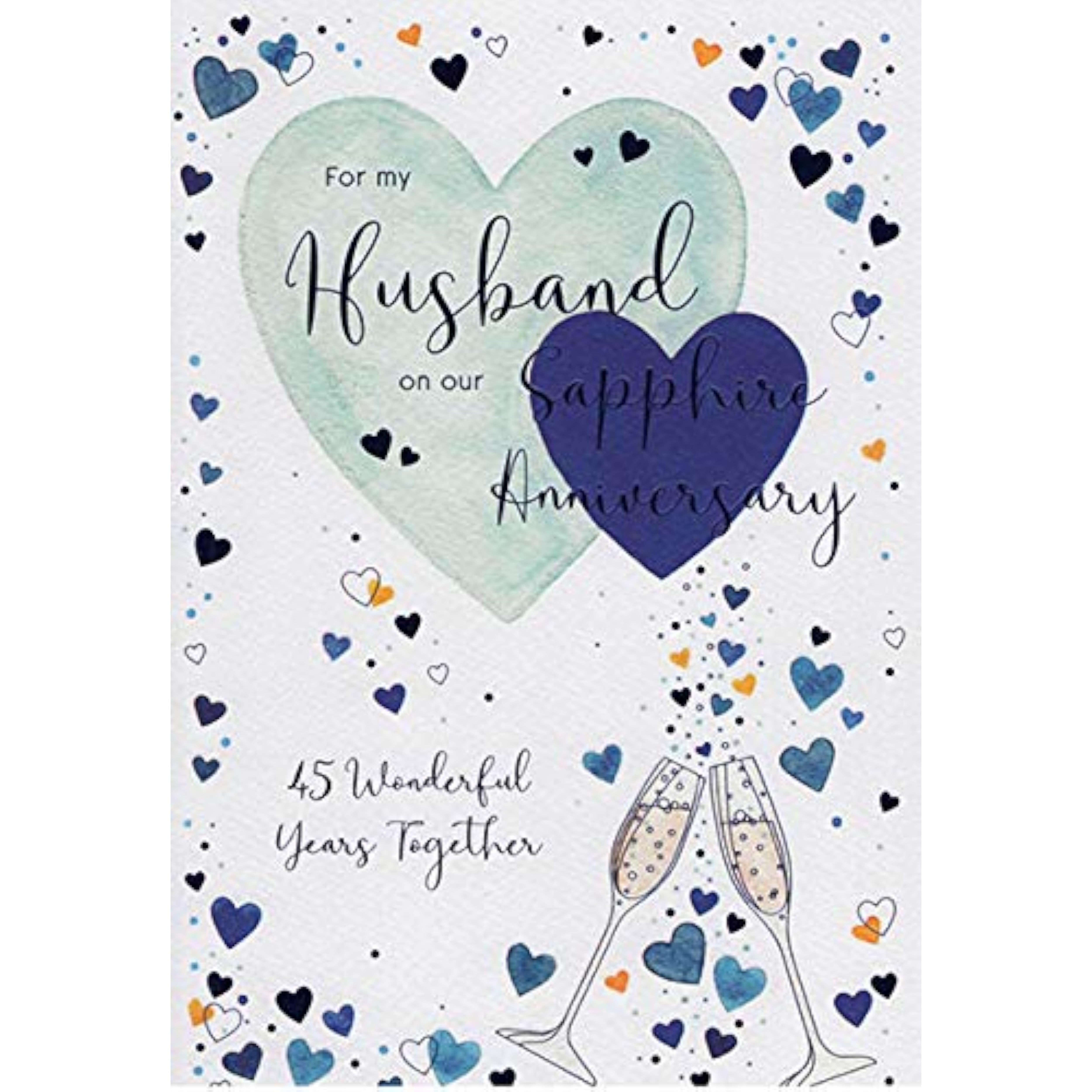 Sapphire Elegance - Husband 45th Wedding Anniversary Card