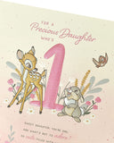 Disney Bambi Daughter 1st Birthday Card 