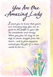 Carte Blanche Inspirational Greeting Card - You Are One Amazing Lady
