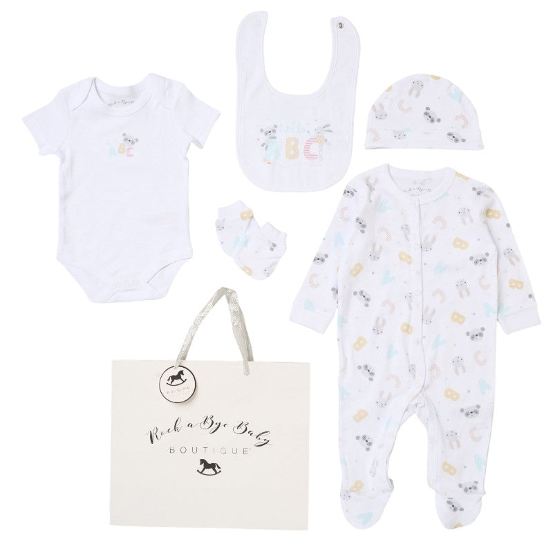 Send It By White ABC Koala/Bunny 5 Piece Set