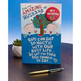 UK Greetings Birthday Card for Husband - Sweet Design with Badge