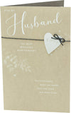 Husband Anniversary Card for Him With Rustic Ribbons