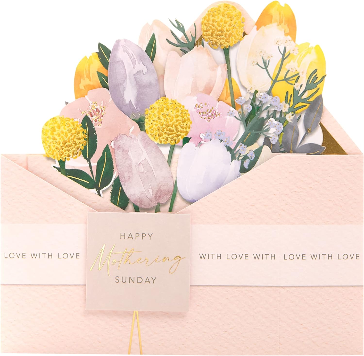 Mother's Day Card With Envelope - Pop-Up Flower Design, 181x181mm