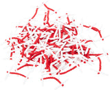 Set of 100 red plastic treasury tags with 25mm plastic ends from 5 Star, ideal for organizing files and documents.