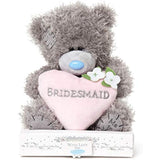 Tatty Teddy Bear Bridesmaid Love Heart on a Gift Plinth Soft Toy