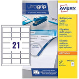 Avery MP7160-40 self-adhesive Multipurpose Labels, 21 labels per A4 Sheet