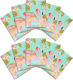 Flamingo Design Blank Open Greeting 10 Cards