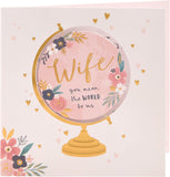 Cut-Out Globe Mother's Day Card for Wife with Envelope