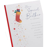 UK Greetings Christmas Card for Brother - Sentimental Design,Multi,149 mm x 229 mm