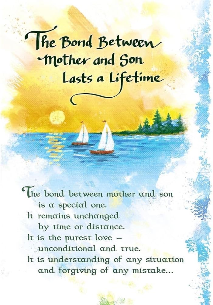 Carte Blanche Mother & Son Sentimental Keepsake Greeting Card