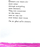 Carte Blanche Sister Sentimental Keepsake Greeting Card - Whether Sisters Live Near