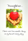Carte Blanche Daughter Sentimental Greeting Card - Ten Words in My Heart