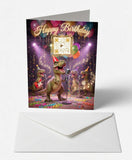 Scanimate | Birthday Card | T-Rex Rock Star Design | Interactive QR Song | With Envelope | Happy Birthday Greeting Card | Him/Boys/Men Cards Infinity