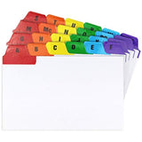 White Cards And Coloured Tab A-Z Guide Cards 127 x 76mm (5"x3")