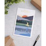 UK Greetings Birthday Card For Him/Male/Friend With Envelope - Cyclist & Sunset Design