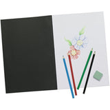 Tiger A4 Artist Sketch Book White Cartridge Paper Black Card Cover Art Pad by Tiger Stationery