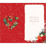 Elegant Embrace Wife Christmas Card by Abacus Cards featuring holiday love design, perfect for a heartfelt greeting.