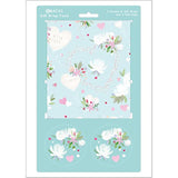 Love Heart and Flowers greeting card set with 2 sheets and 2 tags by Abacus Cards, featuring colorful floral and heart designs.