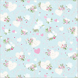 Love Heart and flower-themed greeting card set with 2 sheets and 2 tags by Abacus Cards, featuring colorful floral and love heart designs.