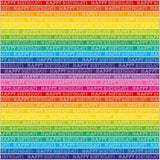 Rainbow stripe gift wrap set with matching greeting card from Abacus Cards, featuring colorful striped patterns for special occasions.