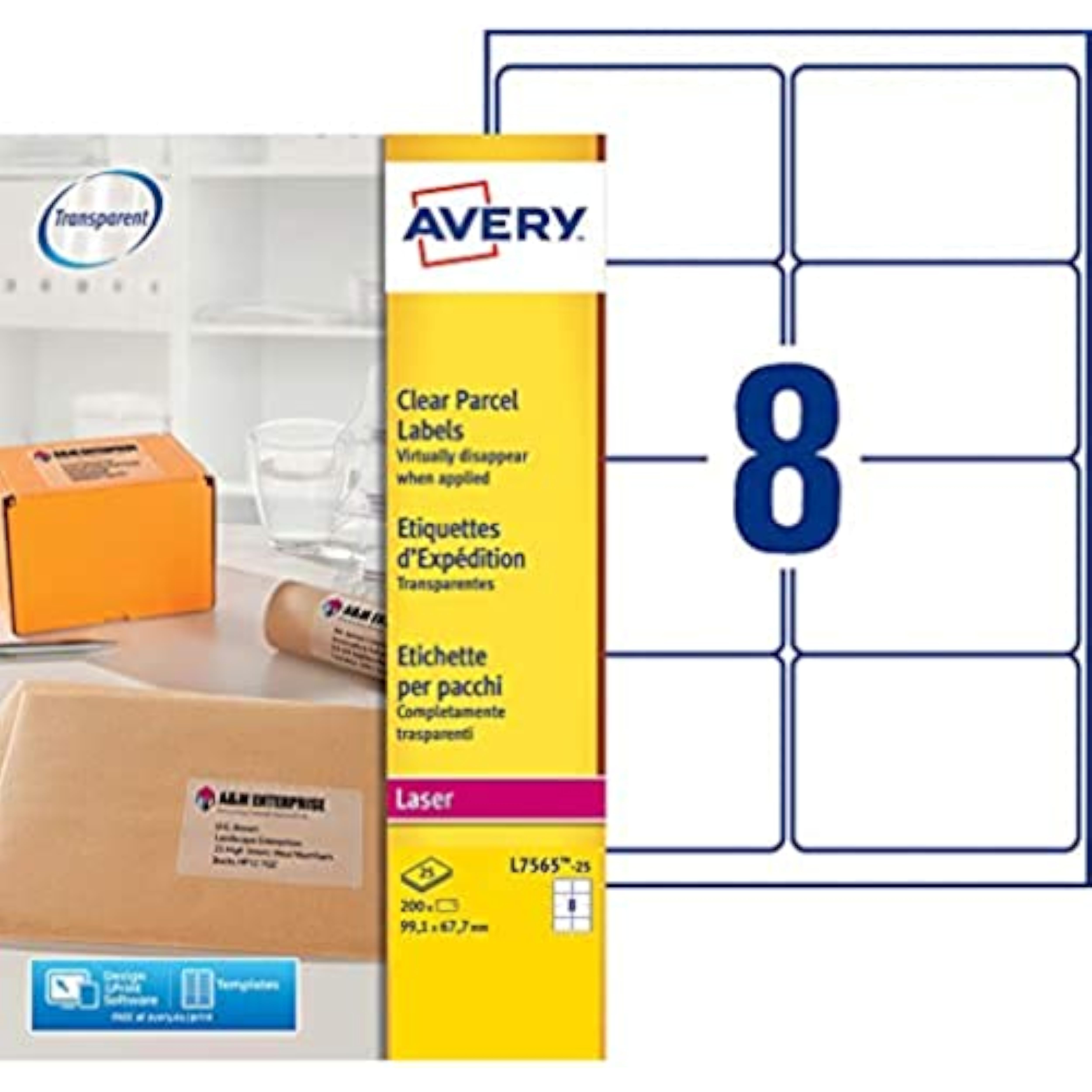 Avery Self-Adhesive Clear Parcel Shipping Labels