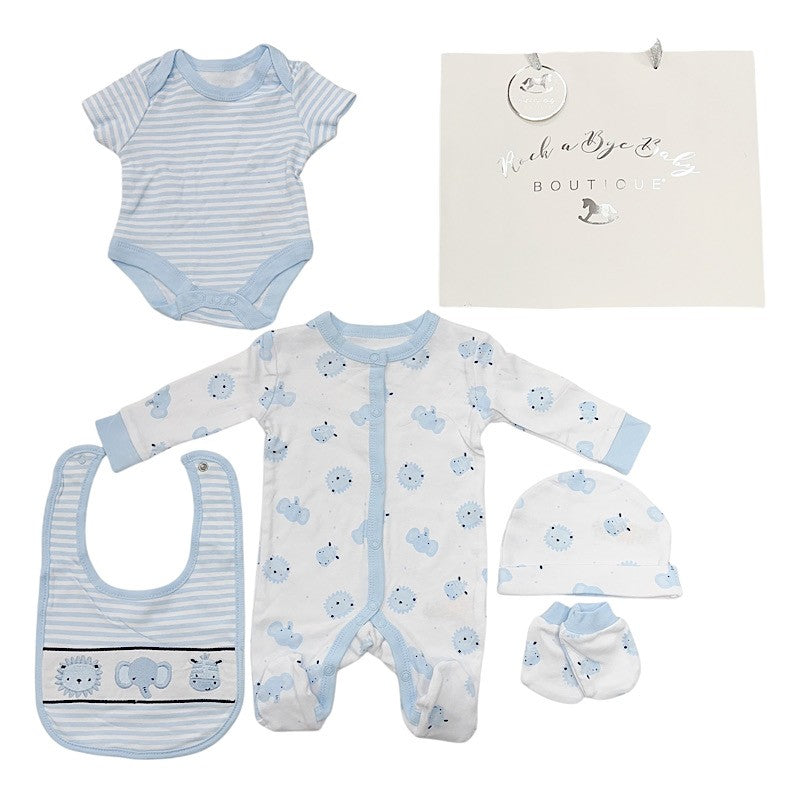 Send It By Blue Safari (Lion/Elephant/Zebra) 5 Piece Set