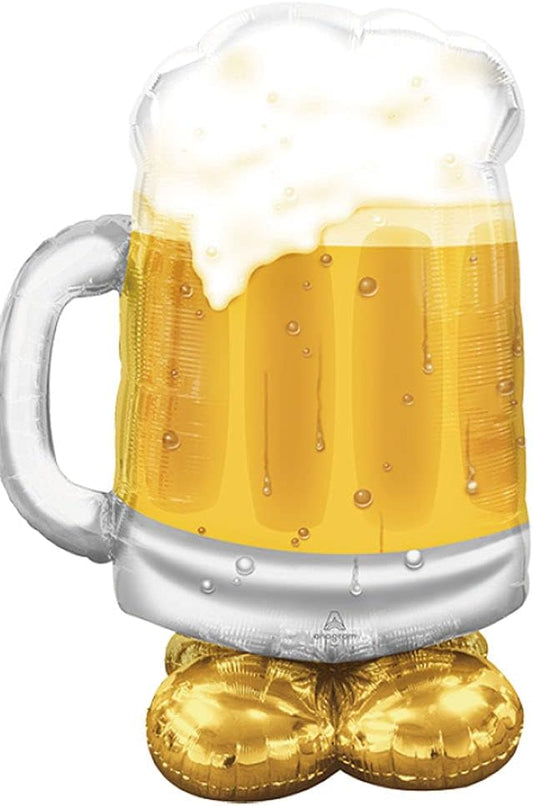 Anagram Big Beer Mug foil balloon with realistic beer mug design, perfect for celebrations and parties.
