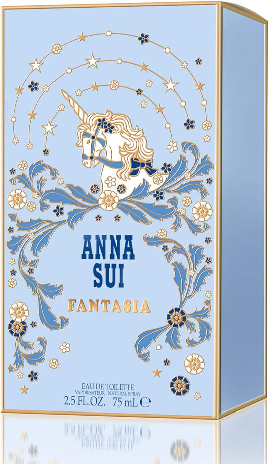 Anna Sui Fantasia Eau de Toilette spray for women, 75ml, featuring a floral and whimsical fragrance bottle design.