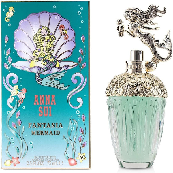 Anna Sui Fantasia Mermaid women's fragrance spray, 75ml bottle with colorful mermaid and ocean-themed design.