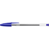 BIC Cristal Original Ballpoint Pens, Medium Point (1.0 mm), Blue, Box of 50