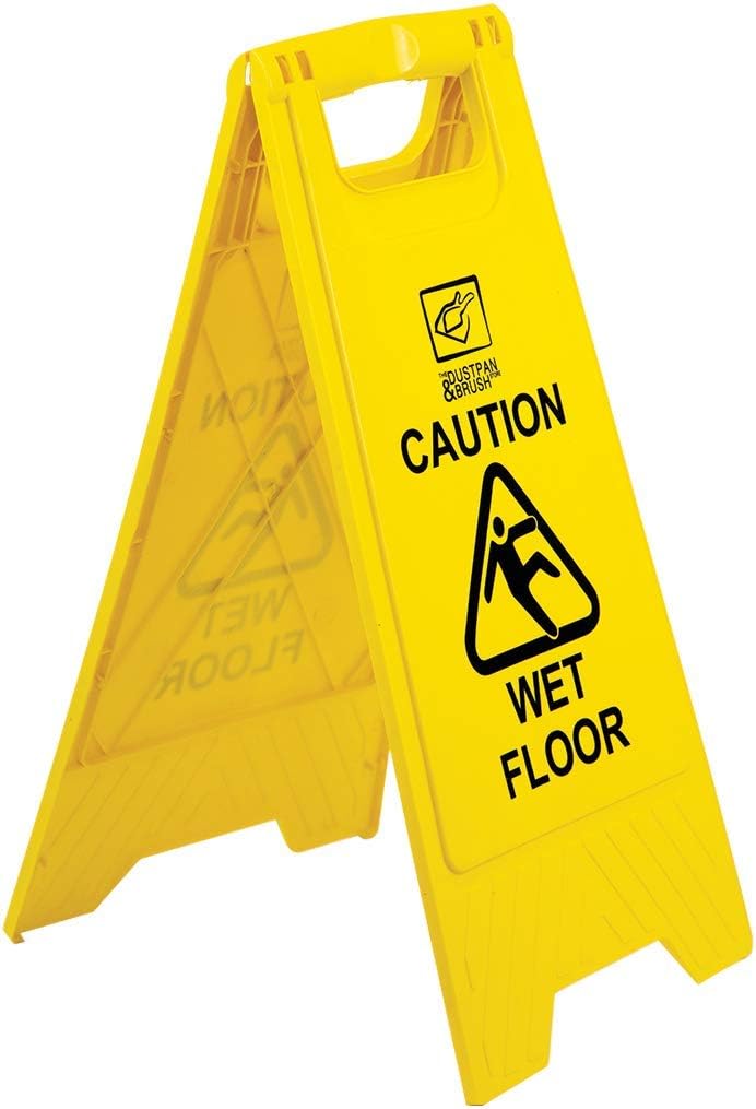 ValueX Caution Wet Floor Plastic Sign Yellow