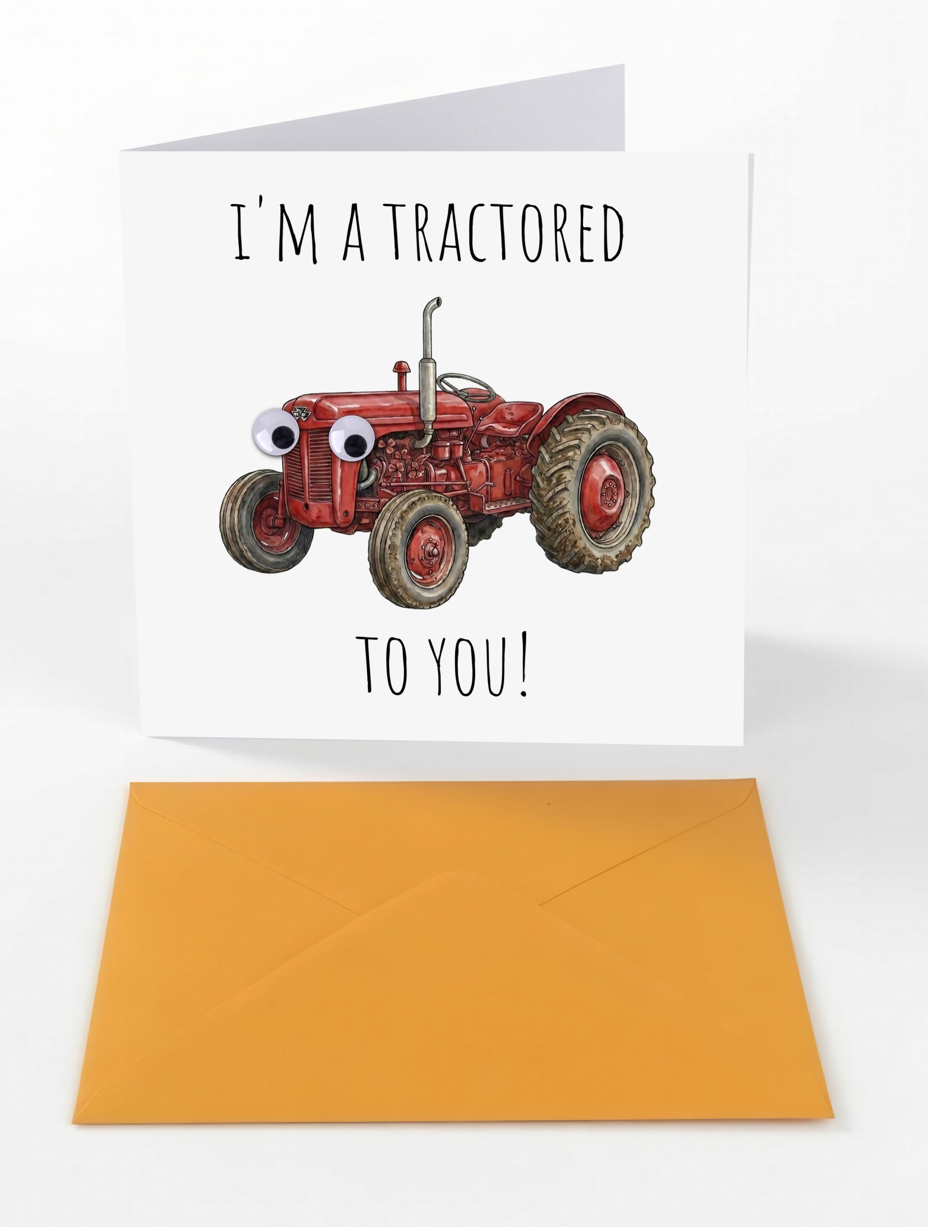 Googly Cards Funny "I'm Attracted to You!" Greeting Card with Googly Eyes and Orange Envelope
