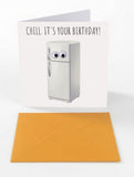 Googly Cards Funny "Chill. It's Your Birthday!" Birthday Card with Googly Eyes and Orange Envelope