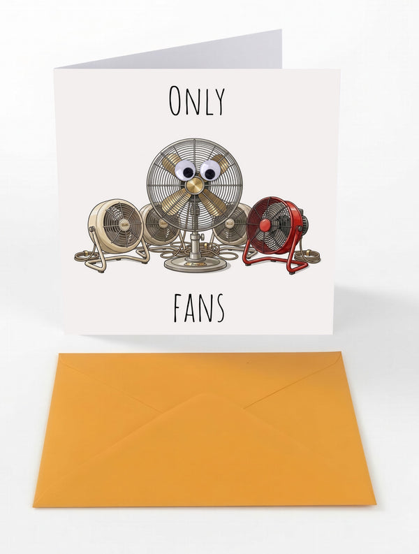 Googly Cards Funny "Only Fans" Greeting Card with Googly Eyes and Orange Envelope